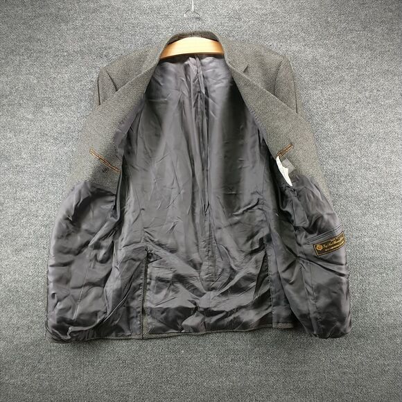 John W. Nordstrom Men's Blazer Suit Jacket Gray 44L 2-Button Cashmere Silk - Picture 5 of 14